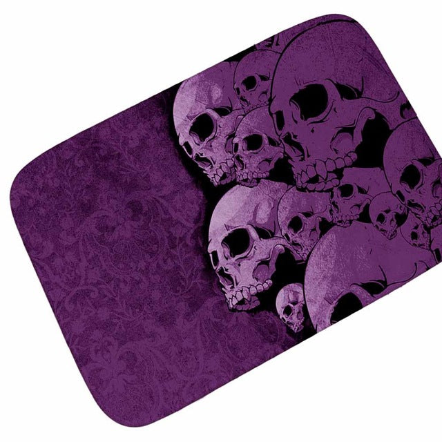 Punk Skull Printed Corridor Mats Hallway Carpet Anti-slip Outdoor Rugs Front Door Mats