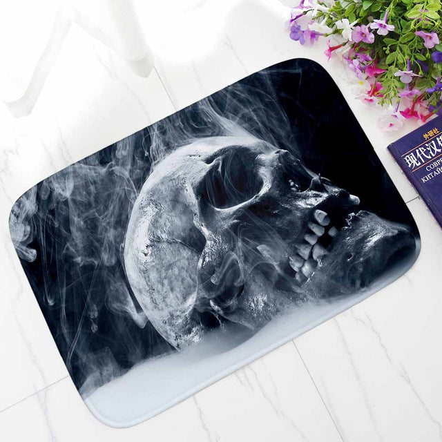 Punk Skull Printed Corridor Mats Hallway Carpet Anti-slip Outdoor Rugs Front Door Mats