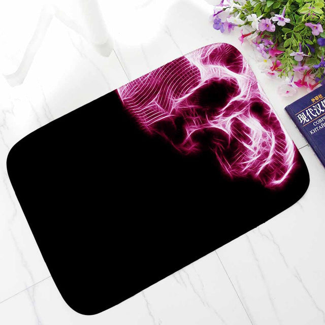 Punk Skull Printed Corridor Mats Hallway Carpet Anti-slip Outdoor Rugs Front Door Mats