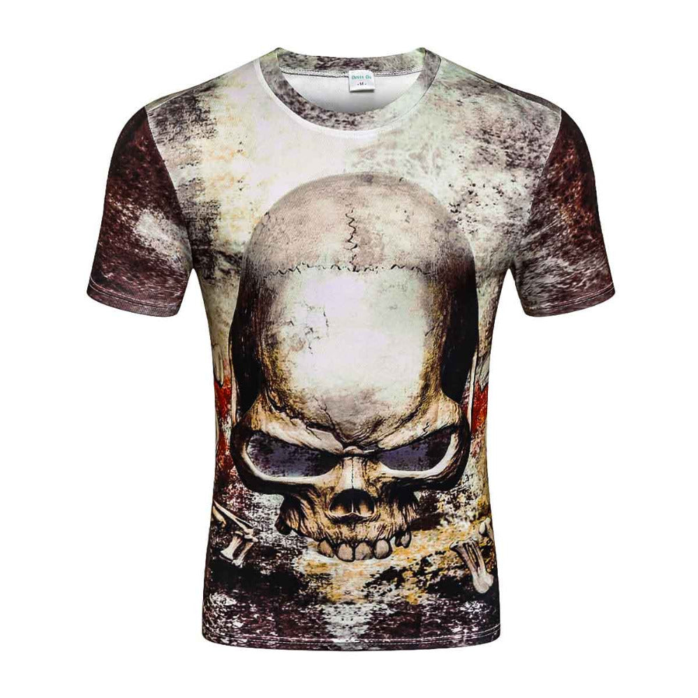 New casual tops tee harajuku summer 3d t shirts hip hop graphic print skull t-shirt 3d tshirt