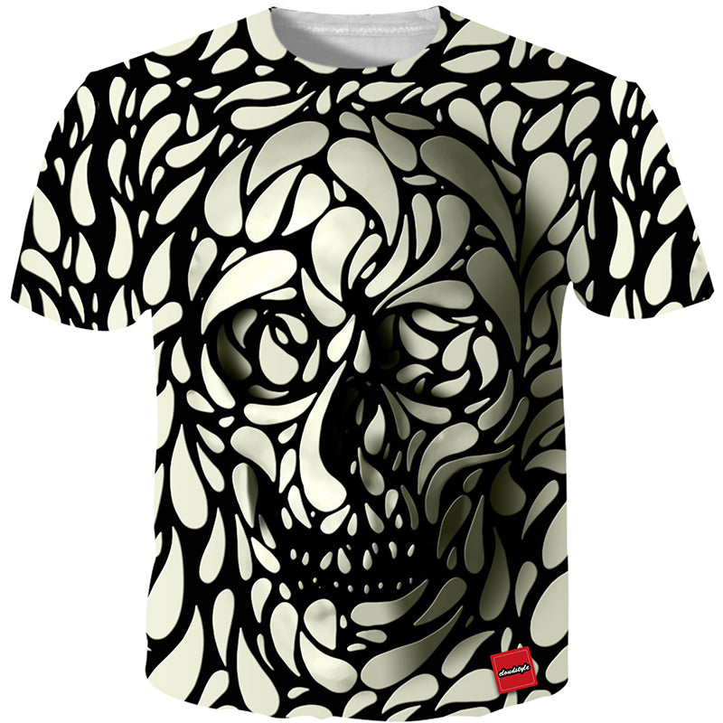3D Tshirt Men 2018 3D Skull Print Fashion Shirt Top Summer Cool Streetwear Plus Size 5XL