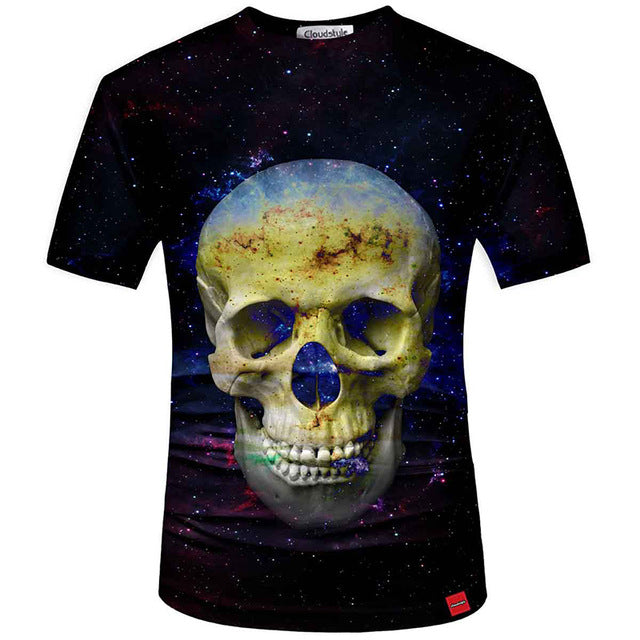 3D Tshirt Men 2018 3D Skull Print Fashion Shirt Top Summer Cool Streetwear Plus Size 5XL
