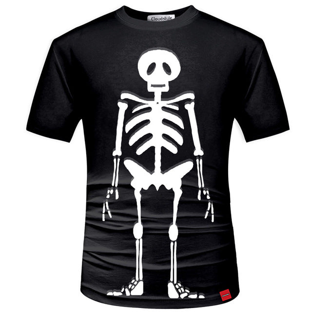 3D Tshirt Men 2018 3D Skull Print Fashion Shirt Top Summer Cool Streetwear Plus Size 5XL