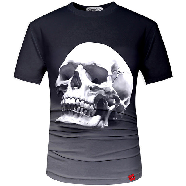 3D Tshirt Men 2018 3D Skull Print Fashion Shirt Top Summer Cool Streetwear Plus Size 5XL