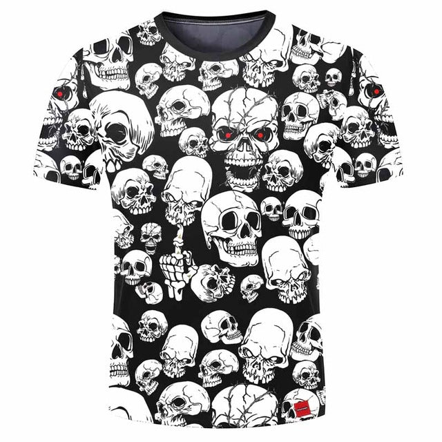 3D Tshirt Men 2018 3D Skull Print Fashion Shirt Top Summer Cool Streetwear Plus Size 5XL
