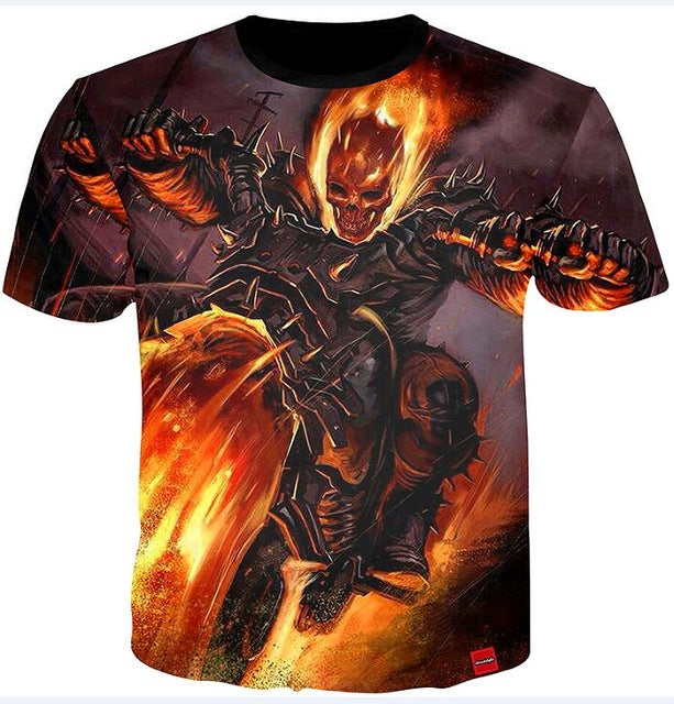 3D Tshirt Men 2018 3D Skull Print Fashion Shirt Top Summer Cool Streetwear Plus Size 5XL
