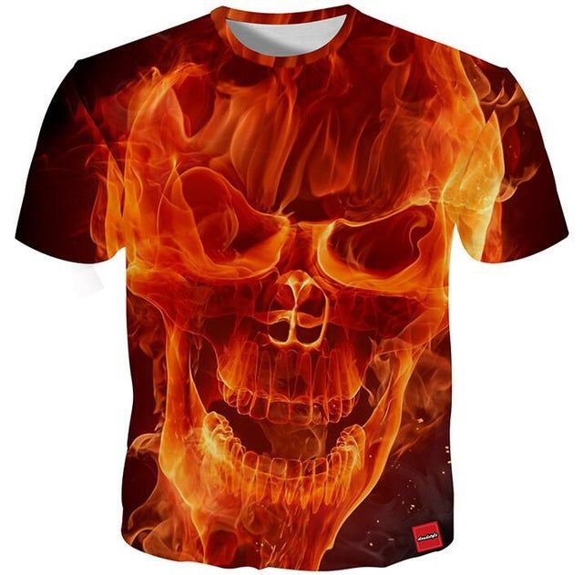 3D Tshirt Men 2018 3D Skull Print Fashion Shirt Top Summer Cool Streetwear Plus Size 5XL