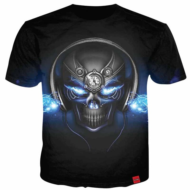 3D Tshirt Men 2018 3D Skull Print Fashion Shirt Top Summer Cool Streetwear Plus Size 5XL
