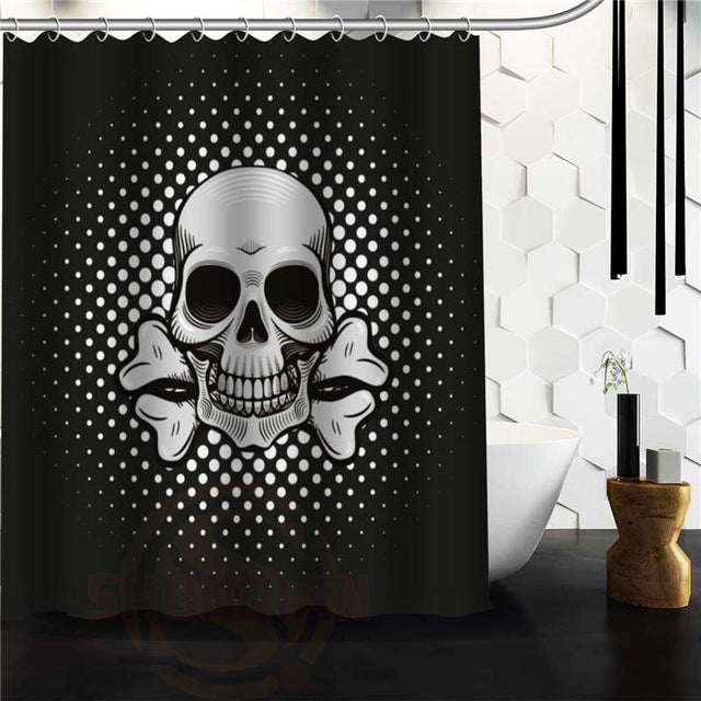 Custom skull Original Designed Skull on flaming Shower Curtain 48x72 inch