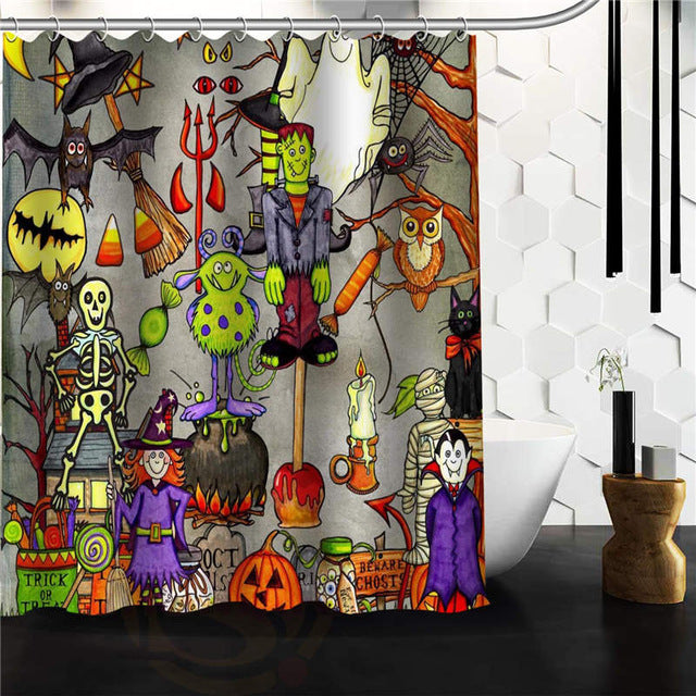 Custom skull Original Designed Skull on flaming Shower Curtain 48x72 inch