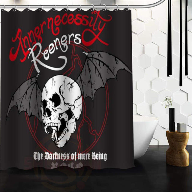 Custom skull Original Designed Skull on flaming Shower Curtain 48x72 inch