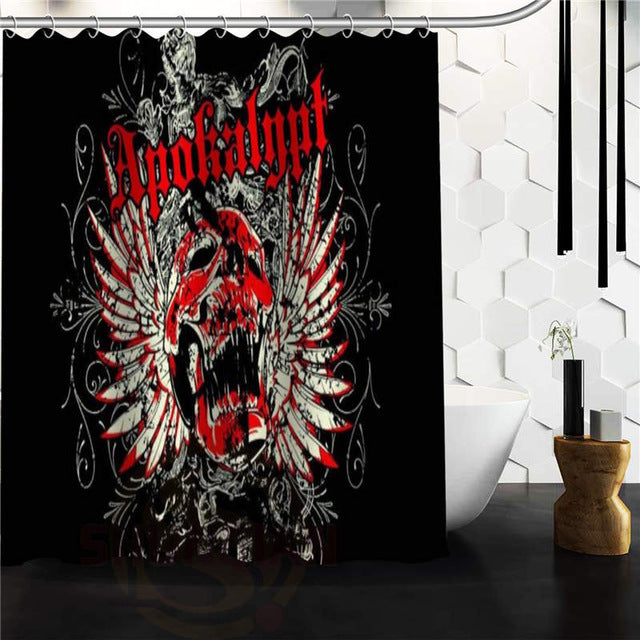 Custom skull Original Designed Skull on flaming Shower Curtain 48x72 inch