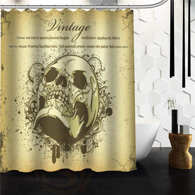 Custom skull Original Designed Skull on flaming Shower Curtain 48x72 inch