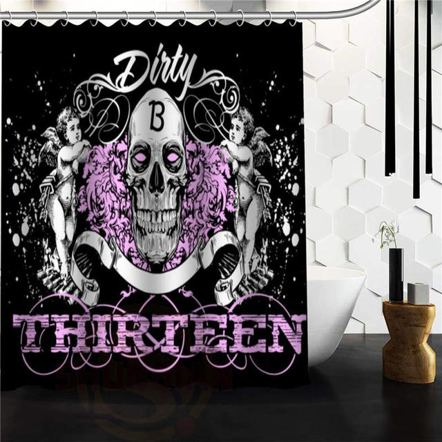 Custom skull Original Designed Skull on flaming Shower Curtain 48x72 inch