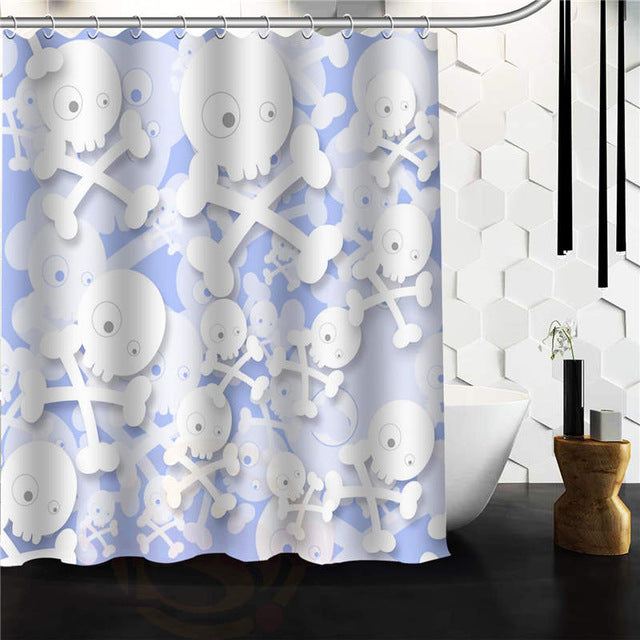 Custom skull Original Designed Skull on flaming Shower Curtain 48x72 inch