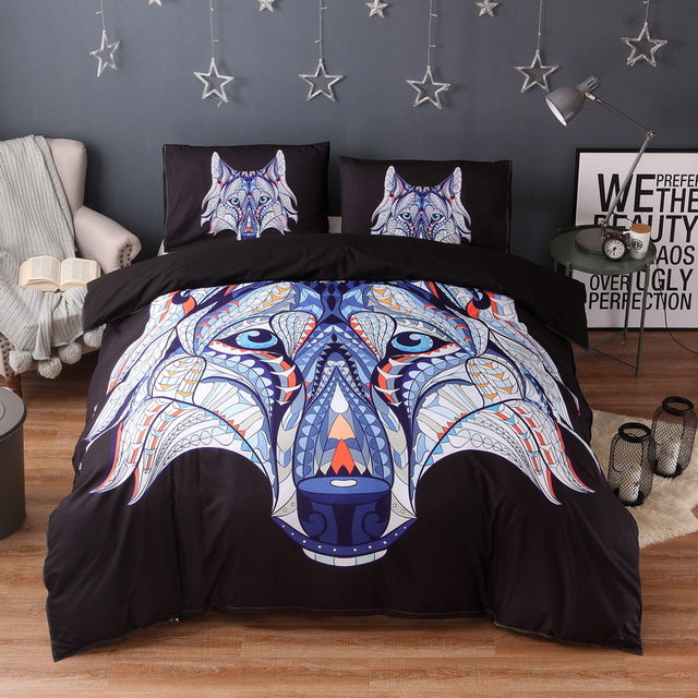 Black and white skull Bedding Set Duvet Printed  Bedding Set 3pcs Duvet Cover and Pillow Case