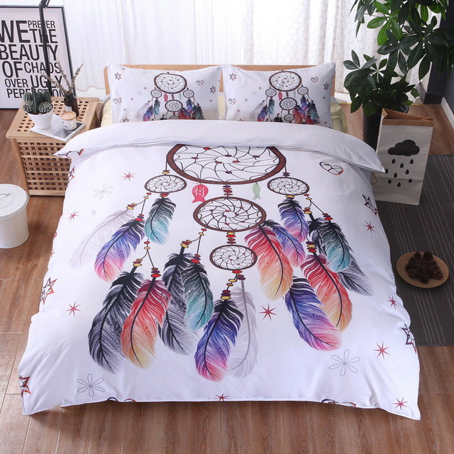 Black and white skull Bedding Set Duvet Printed  Bedding Set 3pcs Duvet Cover and Pillow Case