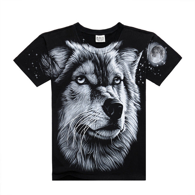 Death skeleton figures rock t-shirts with Dragon/Wolf/skull/angel short sleeves cotton