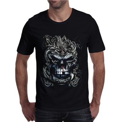 Rocksir dragon skull 3d printed t shirt men O-neck male t-shirts punk style cool summer tees fitness