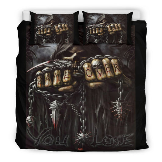 Boys gife  Bedding Sets  3D Digital Printing Magic Skull Bedding Set Game Over Duvet Cover