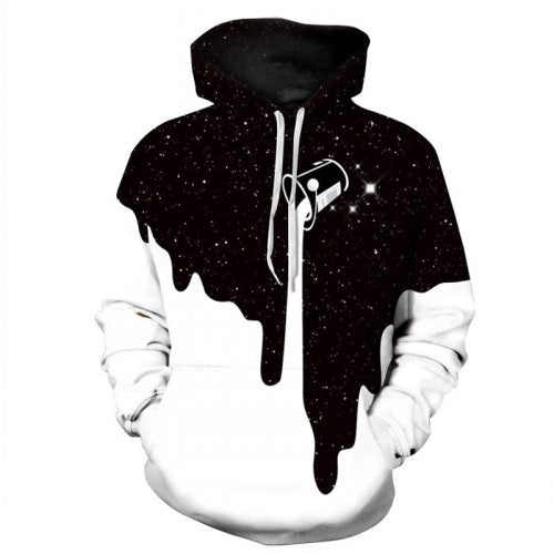 3D Hoodies Men Hooded Sweatshirts Melted Skull 3D Print Casual Tops Autumn Regular Hipster