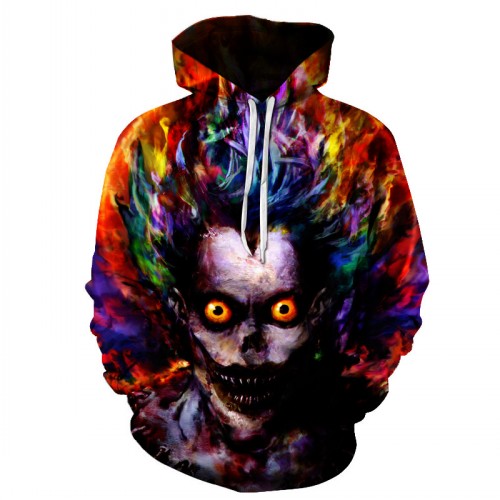 3D Hoodies Men Hooded Sweatshirts Melted Skull 3D Print Casual Tops Autumn Regular Hipster