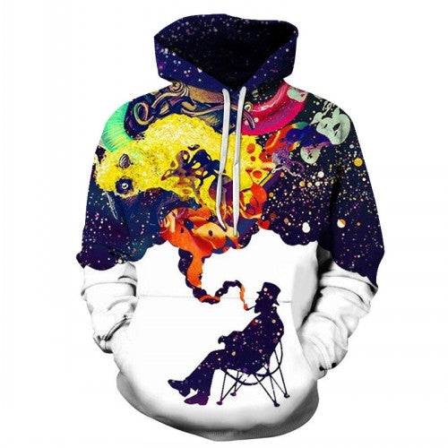 3D Hoodies Men Hooded Sweatshirts Melted Skull 3D Print Casual Tops Autumn Regular Hipster