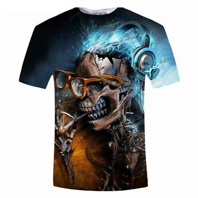 Skull head Teeth T-Shirt Women Men 3D tshirt Tumblr t shirt Fashion Design Clothing Casual Hipster