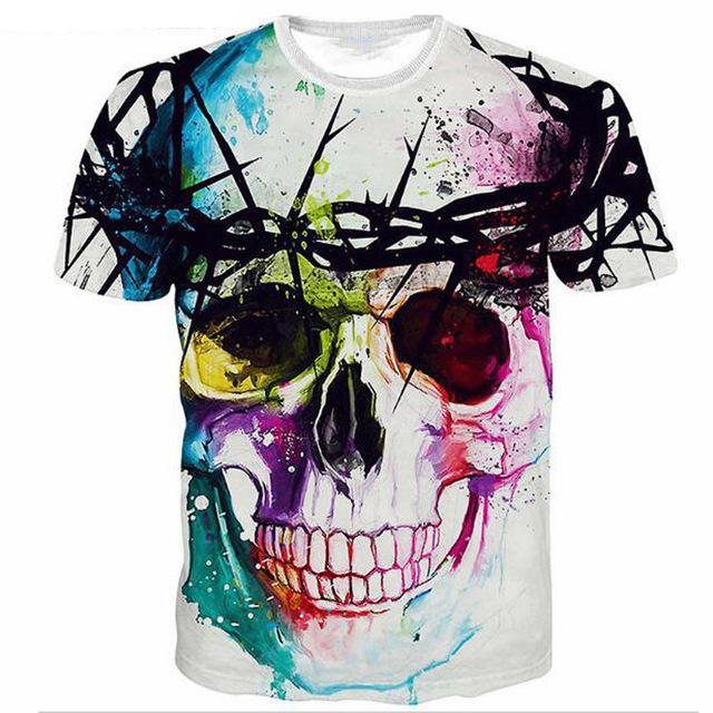 Skull head Teeth T-Shirt Women Men 3D tshirt Tumblr t shirt Fashion Design Clothing Casual Hipster