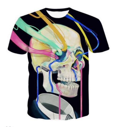 Skull head Teeth T-Shirt Women Men 3D tshirt Tumblr t shirt Fashion Design Clothing Casual Hipster
