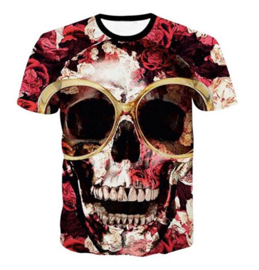 Skull head Teeth T-Shirt Women Men 3D tshirt Tumblr t shirt Fashion Design Clothing Casual Hipster