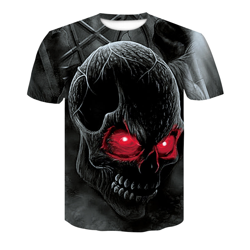 Skull T-shirt for men Newest Fashion Designed Tees Tops Punk Rock Style Man Quick Dry
