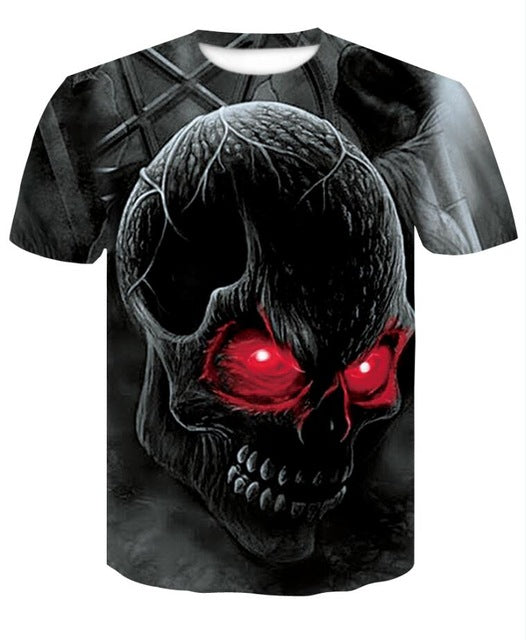 Skull T-shirt for men Newest Fashion Designed Tees Tops Punk Rock Style Man Quick Dry