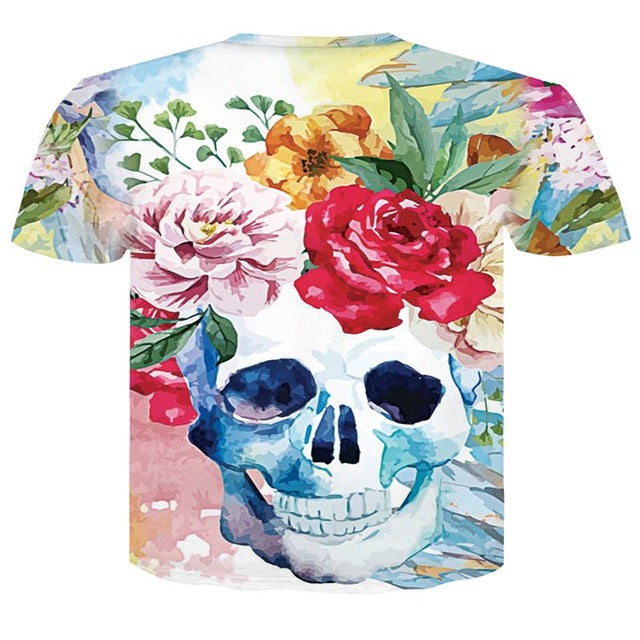 Skull T-shirt for men Newest Fashion Designed Tees Tops Punk Rock Style Man Quick Dry