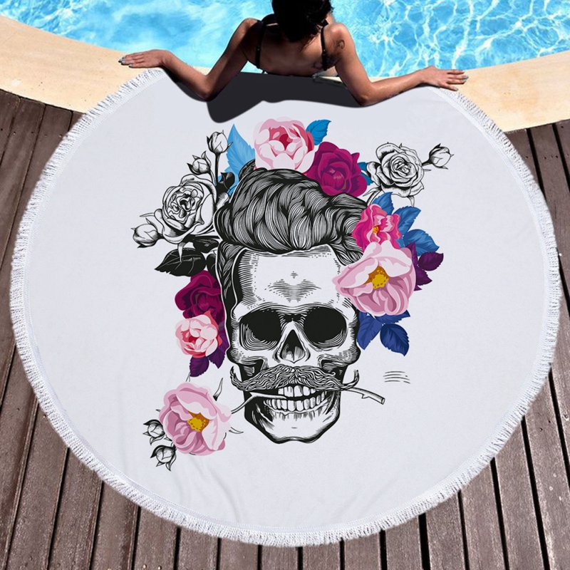 3D Skull Beach Towel Mandala Wall Tapestry Retro Home Decor Hanging Home