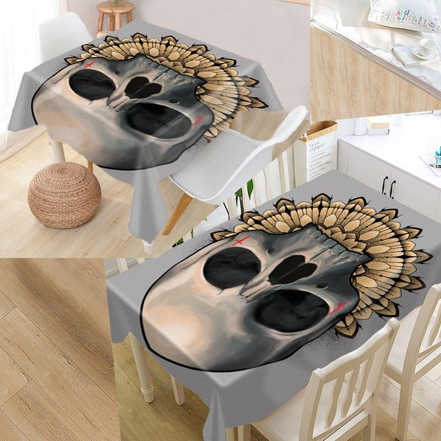Skull Table cover printing waterproof tablecloth more size tablecloths kitchen wedding hotel decoration