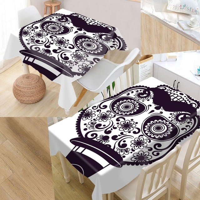 Skull Table cover printing waterproof tablecloth more size tablecloths kitchen wedding hotel decoration