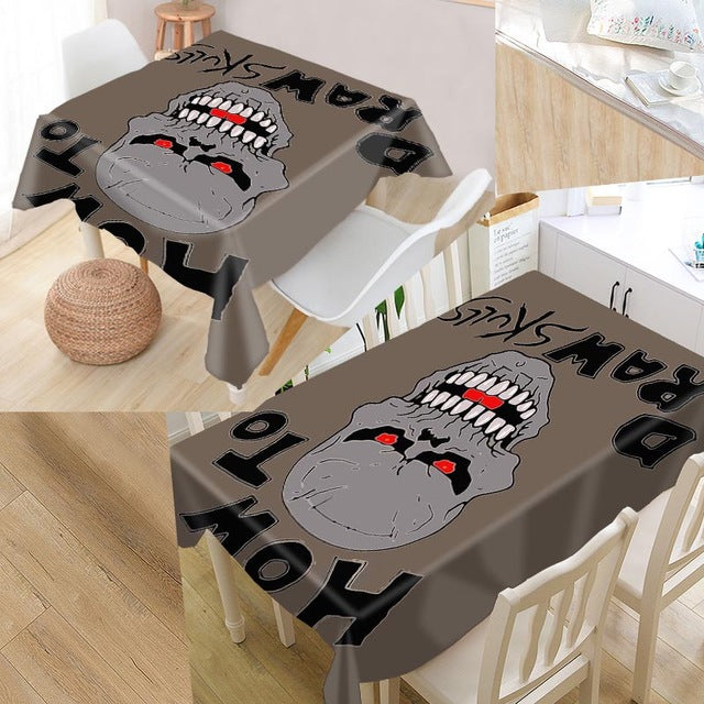 Skull Table cover printing waterproof tablecloth more size tablecloths kitchen wedding hotel decoration