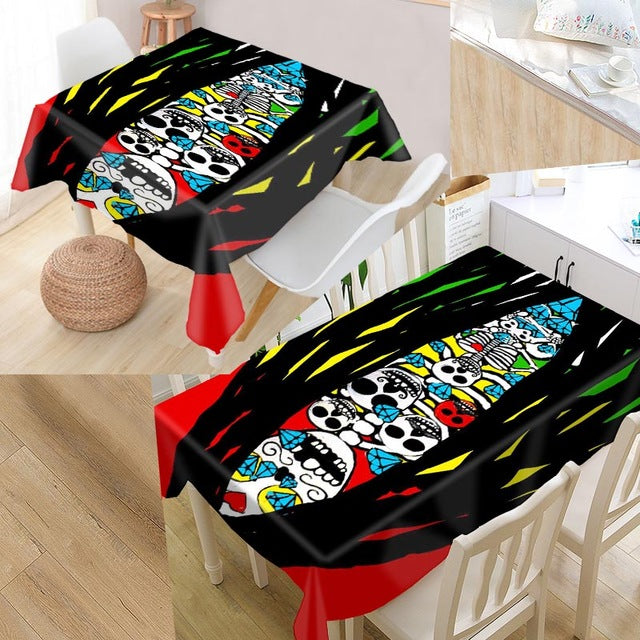Skull Table cover printing waterproof tablecloth more size tablecloths kitchen wedding hotel decoration