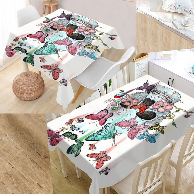 Skull Table cover printing waterproof tablecloth more size tablecloths kitchen wedding hotel decoration