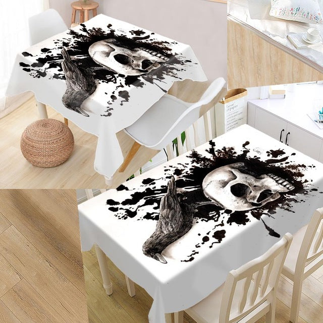 Skull Table cover printing waterproof tablecloth more size tablecloths kitchen wedding hotel decoration