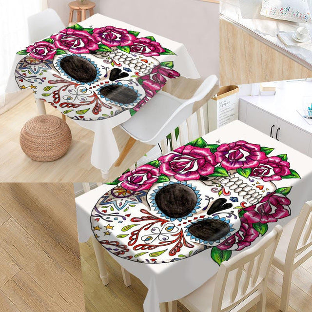 Skull Table cover printing waterproof tablecloth more size tablecloths kitchen wedding hotel decoration