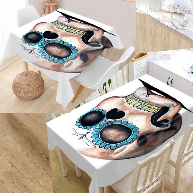 Skull Table cover printing waterproof tablecloth more size tablecloths kitchen wedding hotel decoration