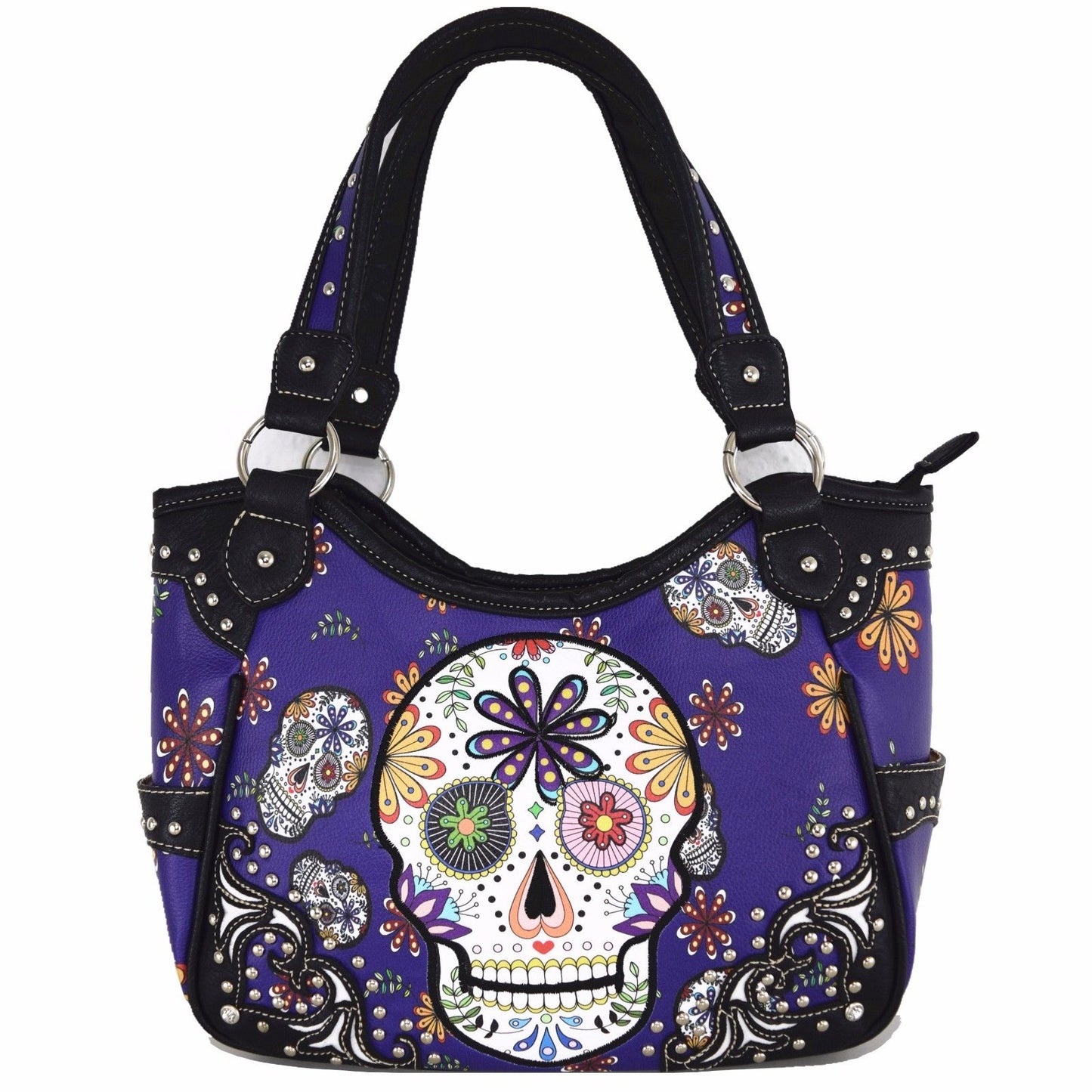 Set of 2 - Sugar Skull Handbag Women's Totes Shoulder Bag