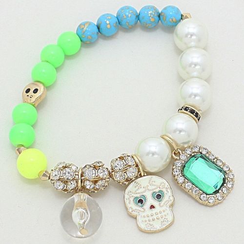 Day of the Dead Sugar Skull Bead Bracelet