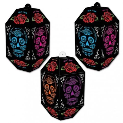 Day Of The Dead Paper Lanterns Skull Flower Cutouts Mardi Gras Halloween