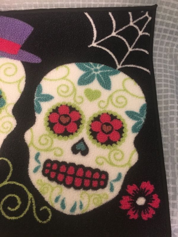 SUGAR SKULL Rectangular Accent Rug 34" x 20" NEW Goth Punk Halloween - Ship to US only