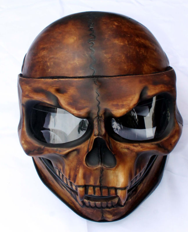 Skull Skeleton Visor Flip Up Motorcycle Helmet GHOST RIDER Full Face S - XXL