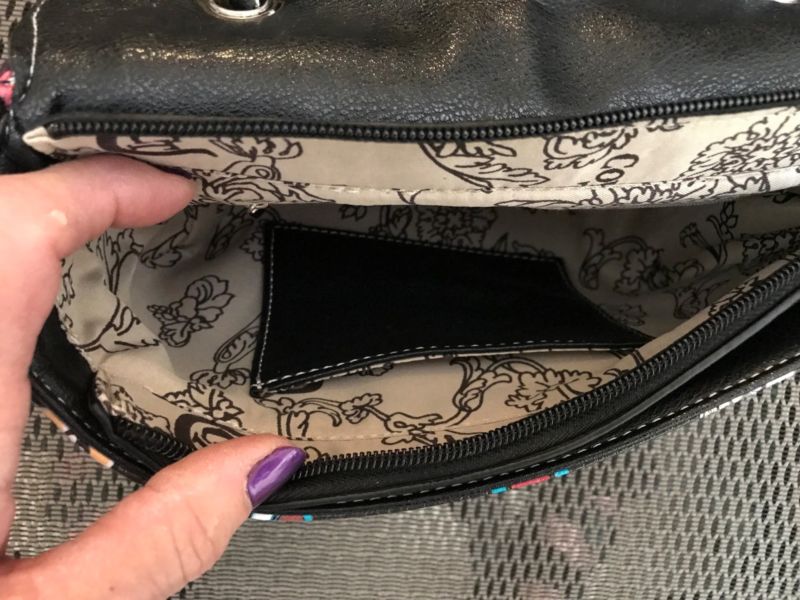 Cowgirl Trendy SUGAR SKULL MOTORCYCLE JACKET HANDBAG w/Flap & Chain Strap BLACK