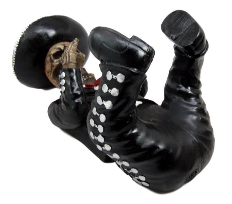 Mariachi Skeleton Skull Wine Bottle Holder and Salt Pepper Shaker Set Home Decor